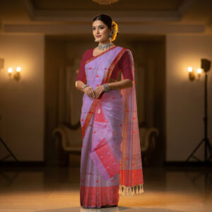 Handcrafted Kesapat Cotton Sador Mekhela with unstitched Blouse piece