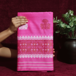 Handcrafted Silk Cotton Sador Mekhela with unstitched Blouse piece
